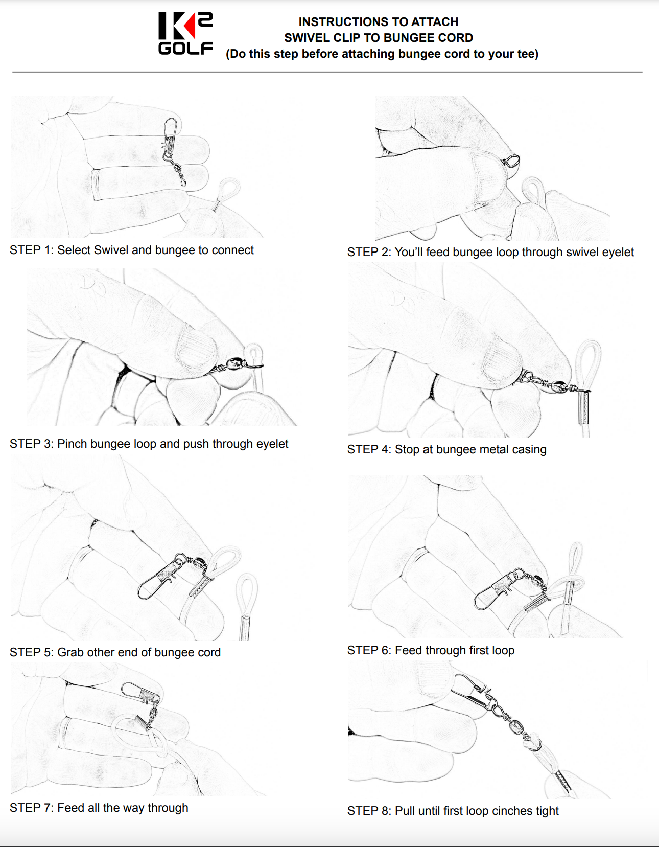 Swivel Clip to Bungee Cord Instructions