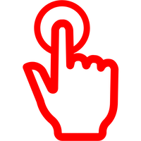 Icon of hand pressing button